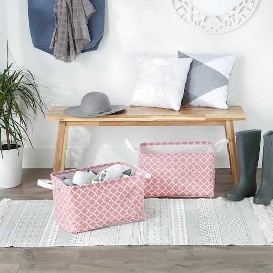 DII® Large Lattice PE-Coated Cotton Polyester Laundry Bin
